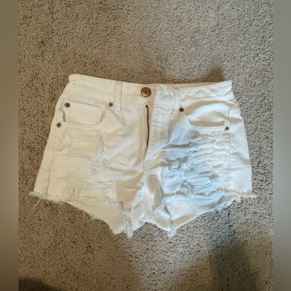 American Eagle white jean shorts
